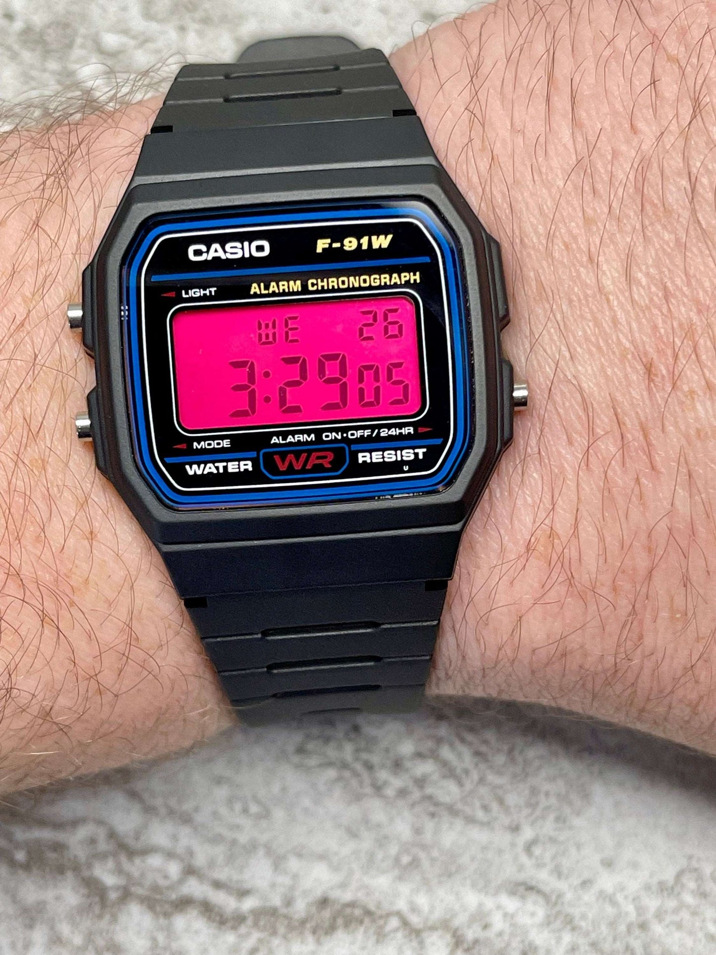 Custom Black Casio Watch with Color Screen Mod (Pick your color)