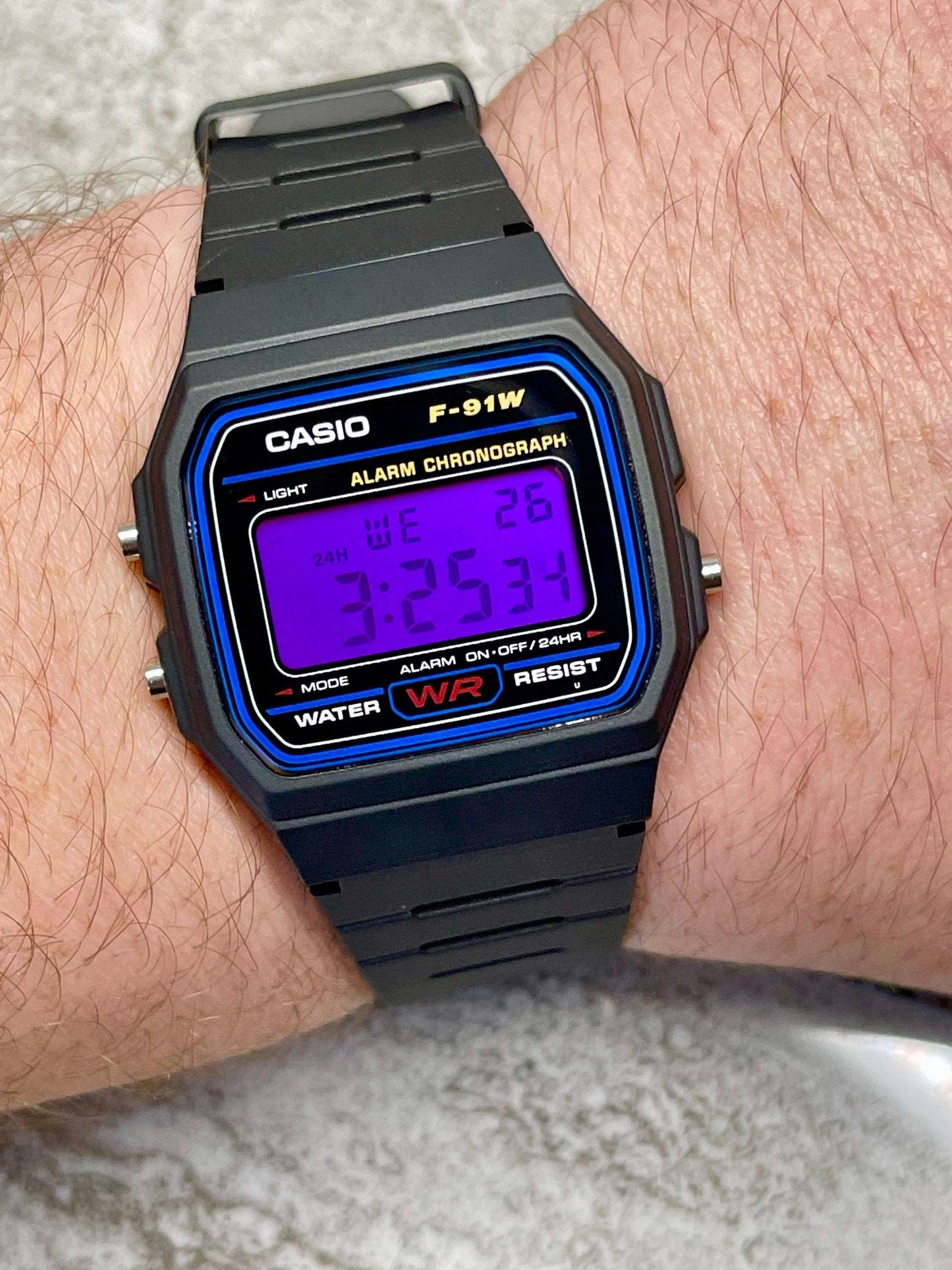 Custom Black Casio Watch with Color Screen Mod (Pick your color)