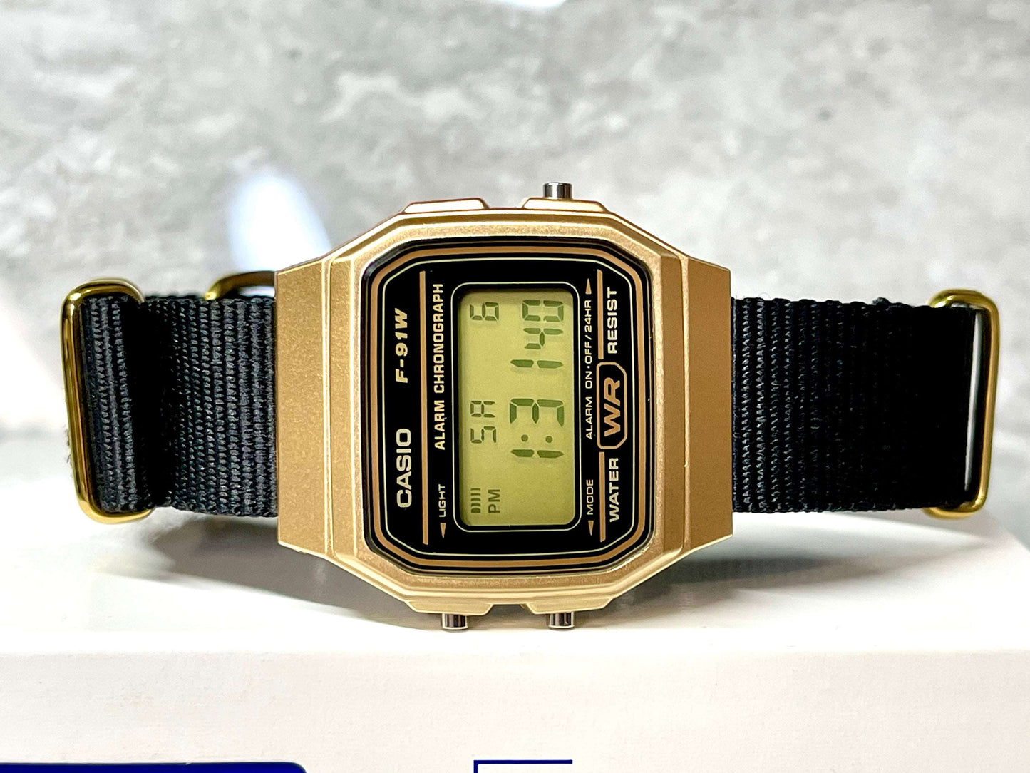 Custom Gold Casio Watch on Black Strap