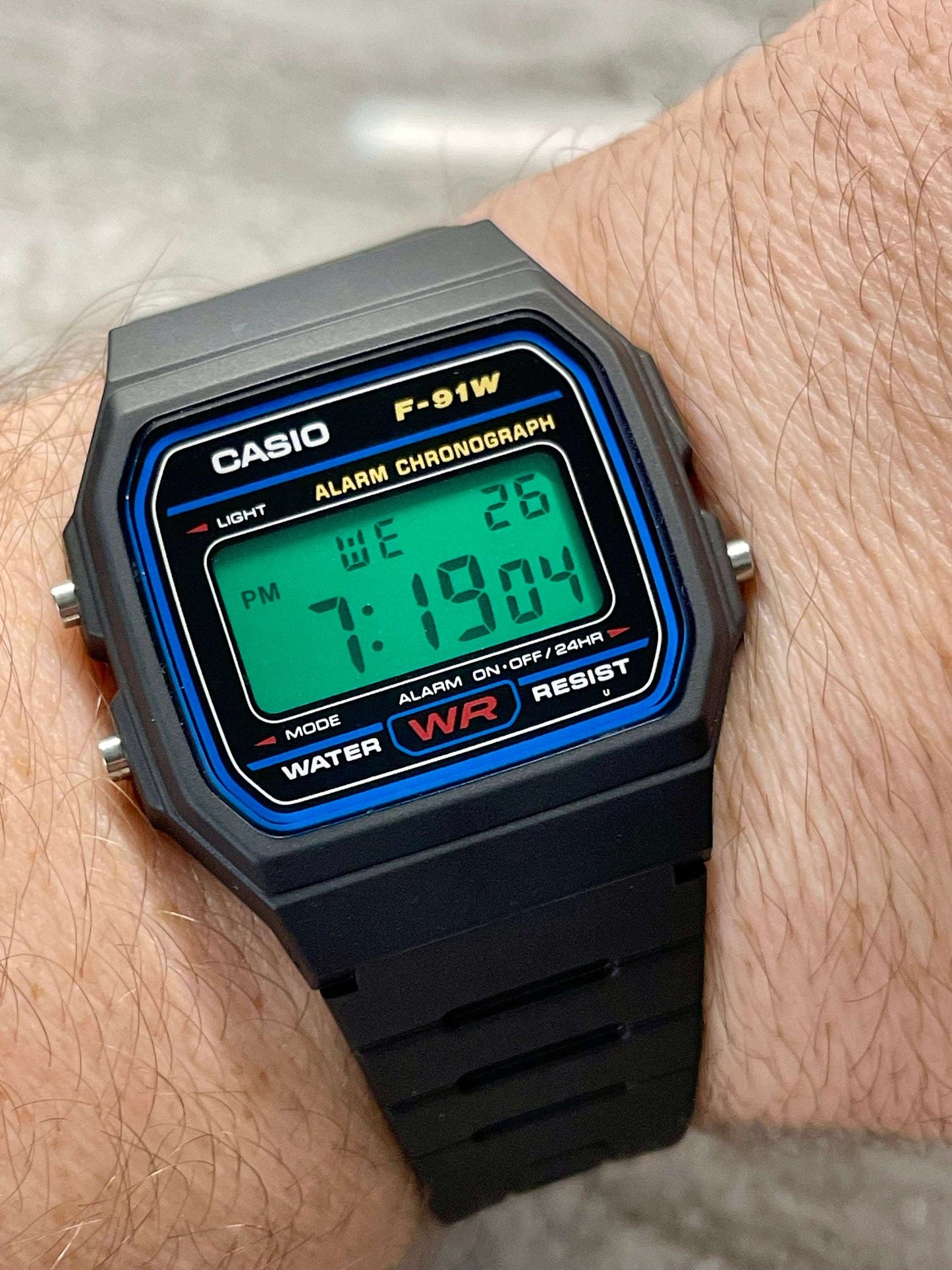 Custom Black Casio Watch with Color Screen Mod (Pick your color)