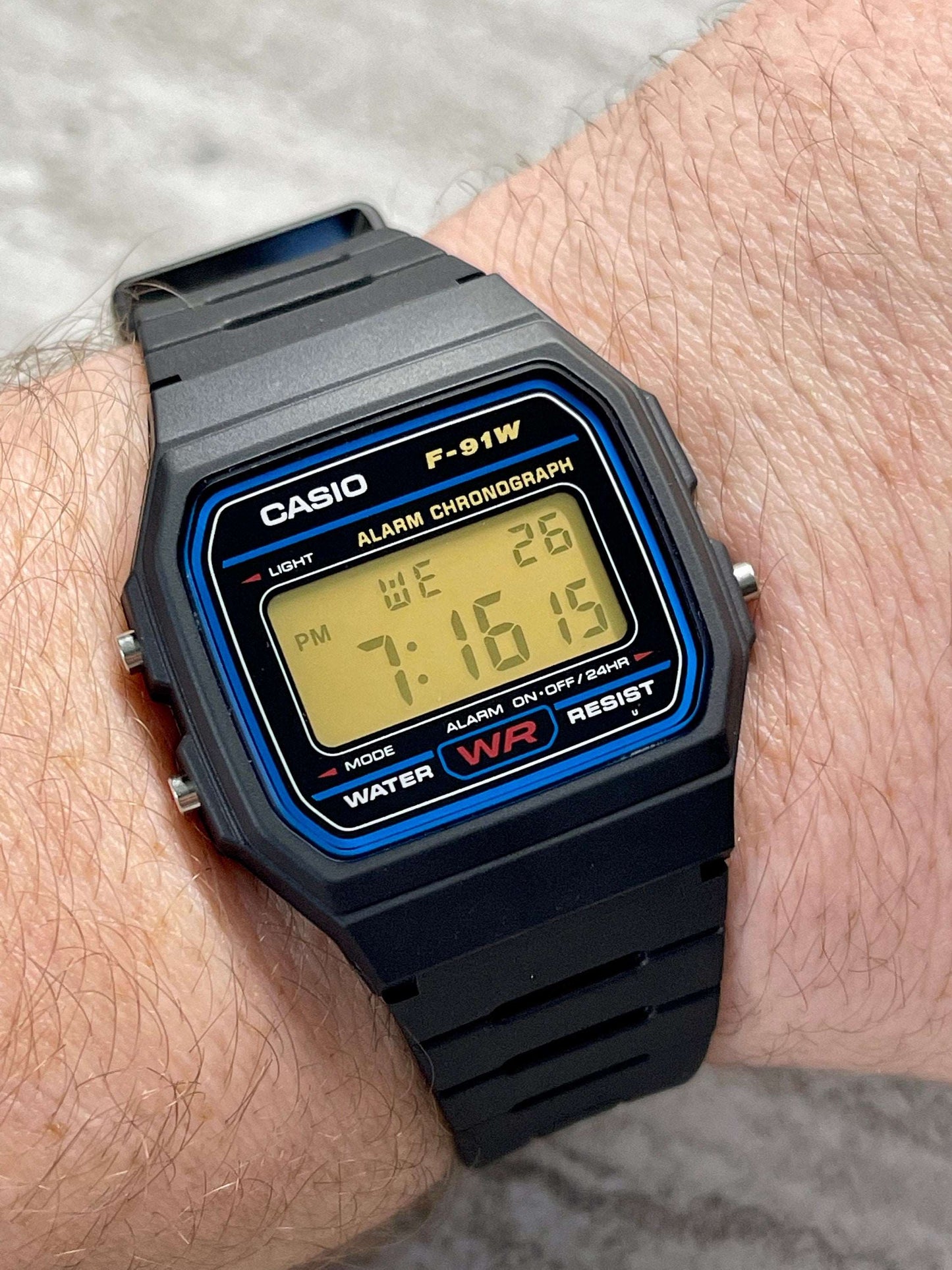 Custom Black Casio Watch with Color Screen Mod (Pick your color)