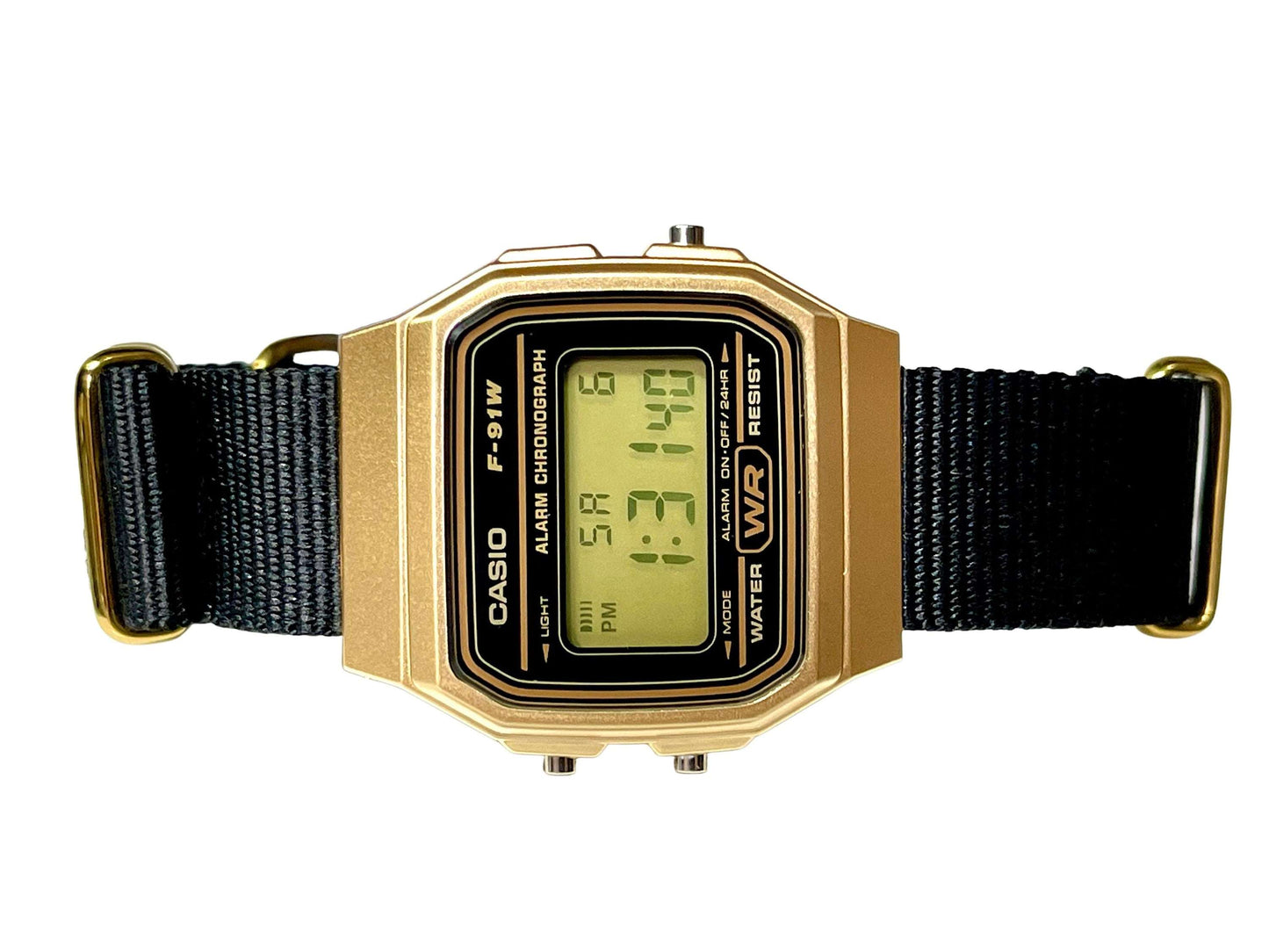 Custom Gold Casio Watch on Black Strap