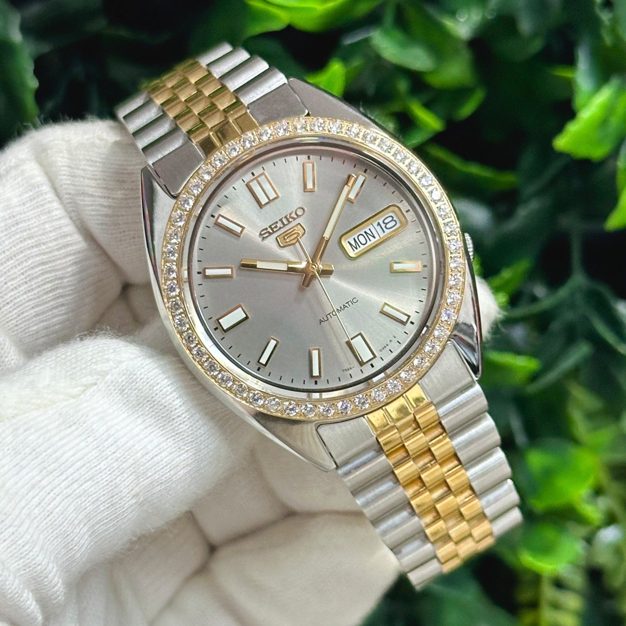 Seiko SNXS Diamond Datejust - Two-Tone rswatchworks Seiko SNXS Diamond Datejust - Two-Tone rswatchworks