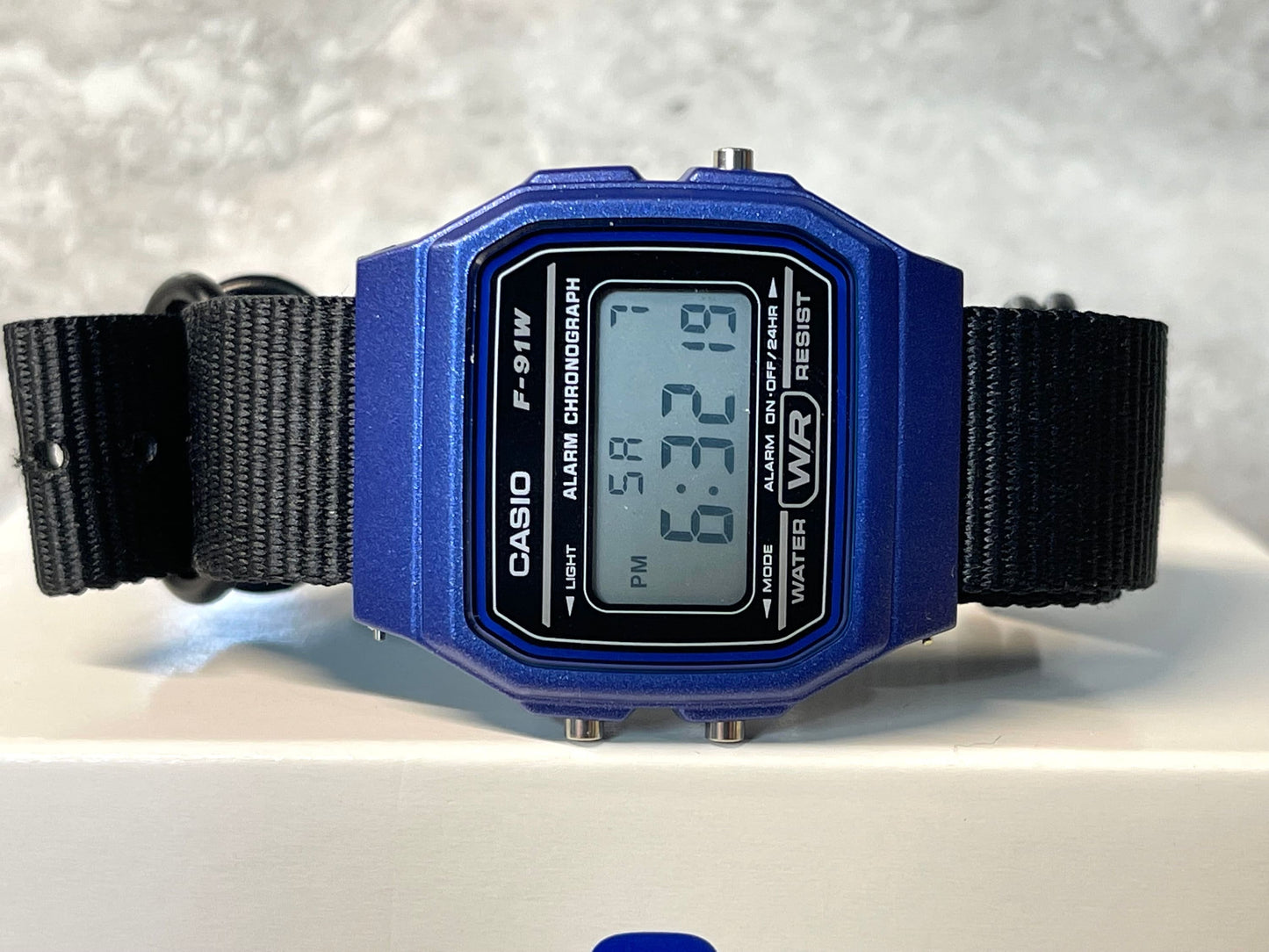 Custom Blue Casio Watch on Black Strap w/ black hardware