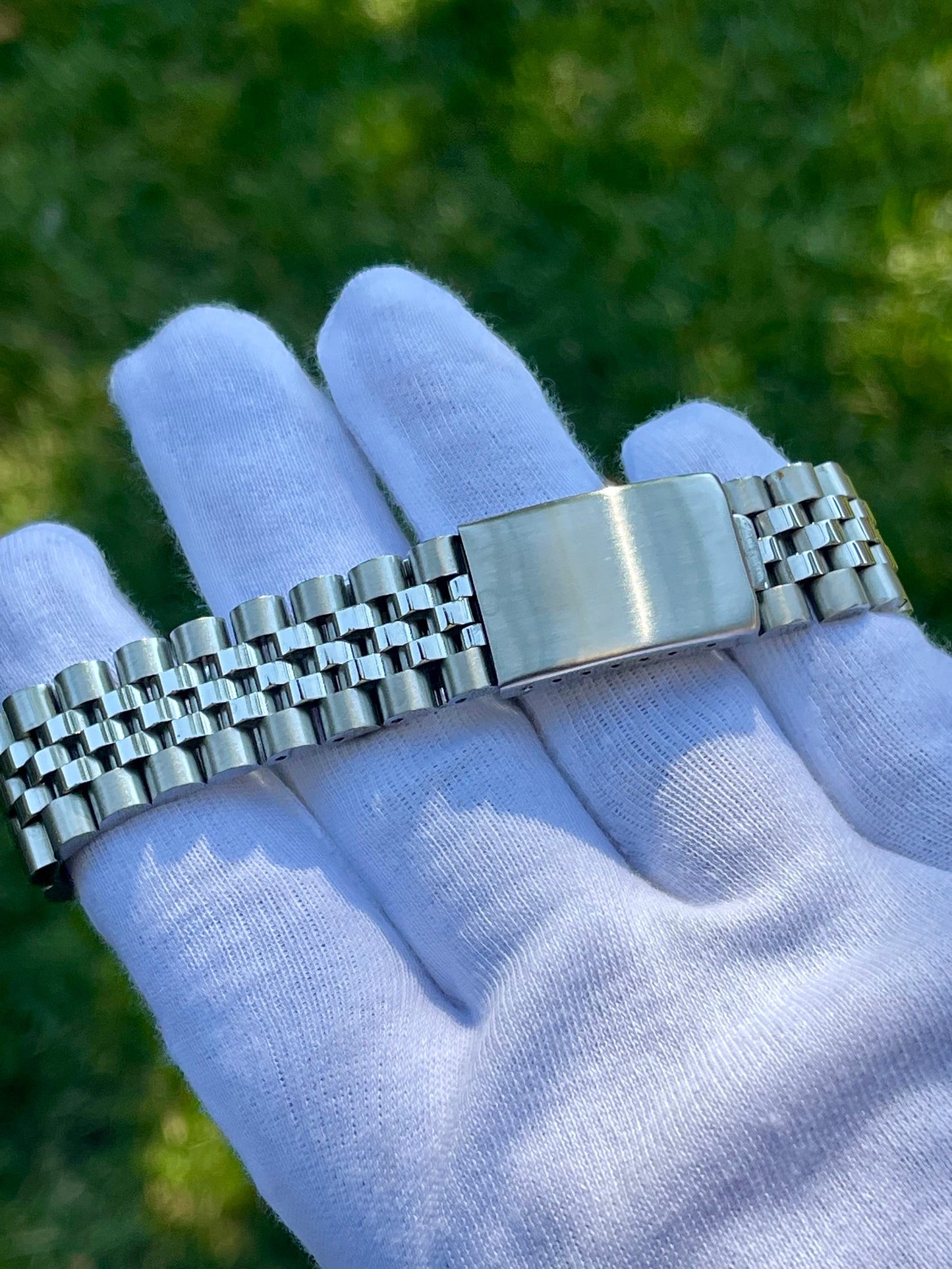 The "SEIKJUST" Genuine Seiko SNK w/ Dark Blue dial Modified - Datejust style with Sapphire crystal, Fluted Bezel, and Jubilee Style Bracelet