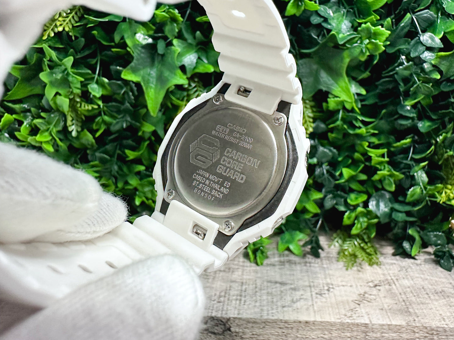 G-Shock CasiOak "White Sky" - White/Rainbow Hand Painted Genuine Casio GA2100 - Carbon Core Protection - Optional Sapphire Crystal