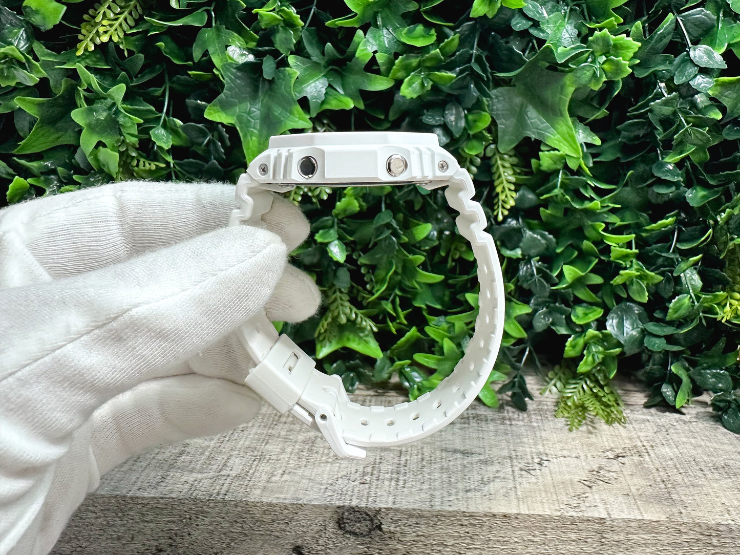 G-Shock CasiOak "White Sky" - White/Rainbow Hand Painted Genuine Casio GA2100 - Carbon Core Protection - Optional Sapphire Crystal