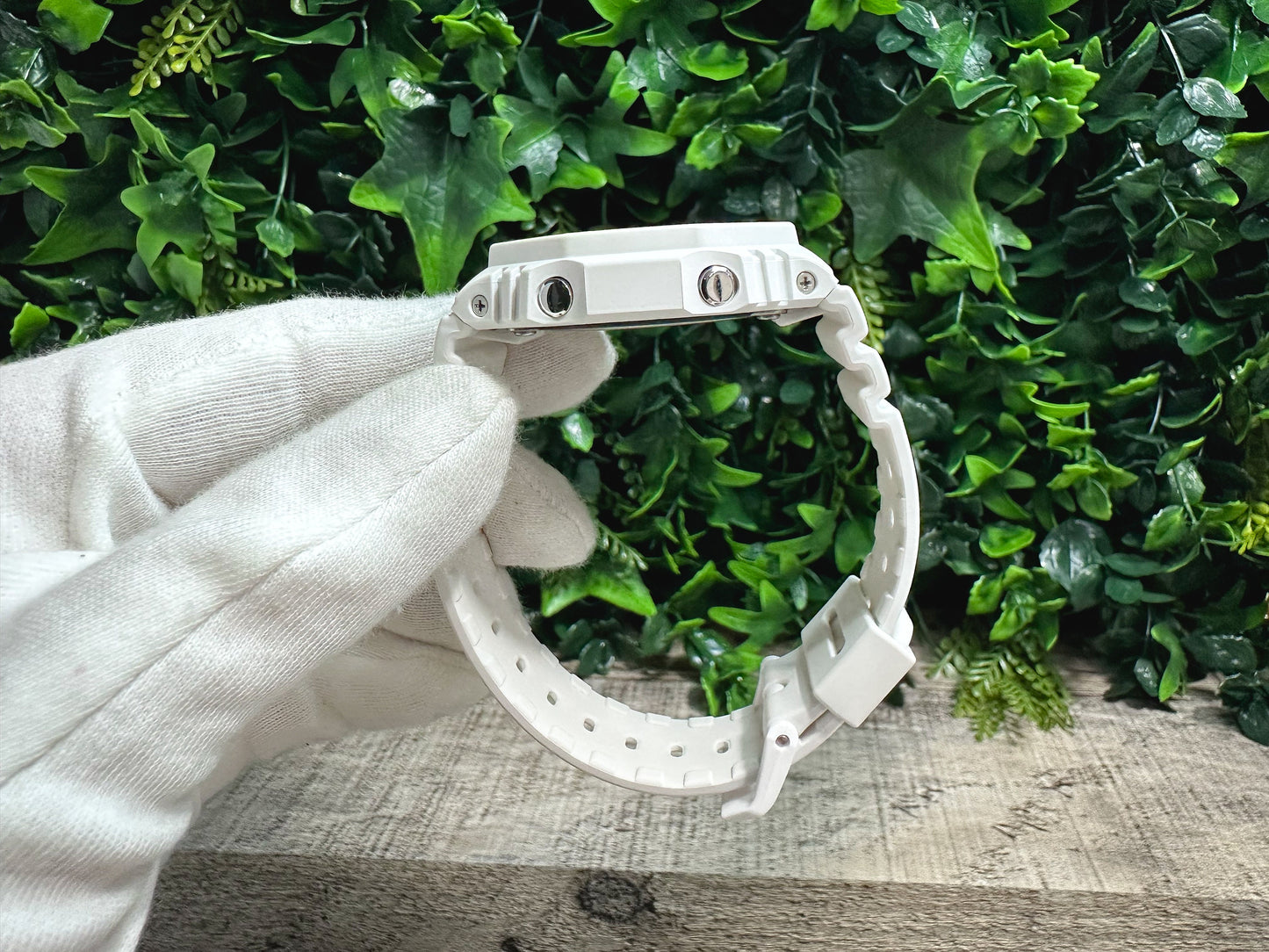 G-Shock CasiOak "White Sky" - White/Rainbow Hand Painted Genuine Casio GA2100 - Carbon Core Protection - Optional Sapphire Crystal