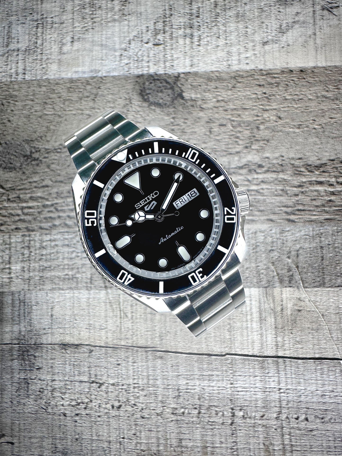 42mm "SUB" Genuine Seiko 5KX SRPD Modified Sub Style w/ Sapphire Crystal, Ceramic Bezel Insert & Stainless Bracelet