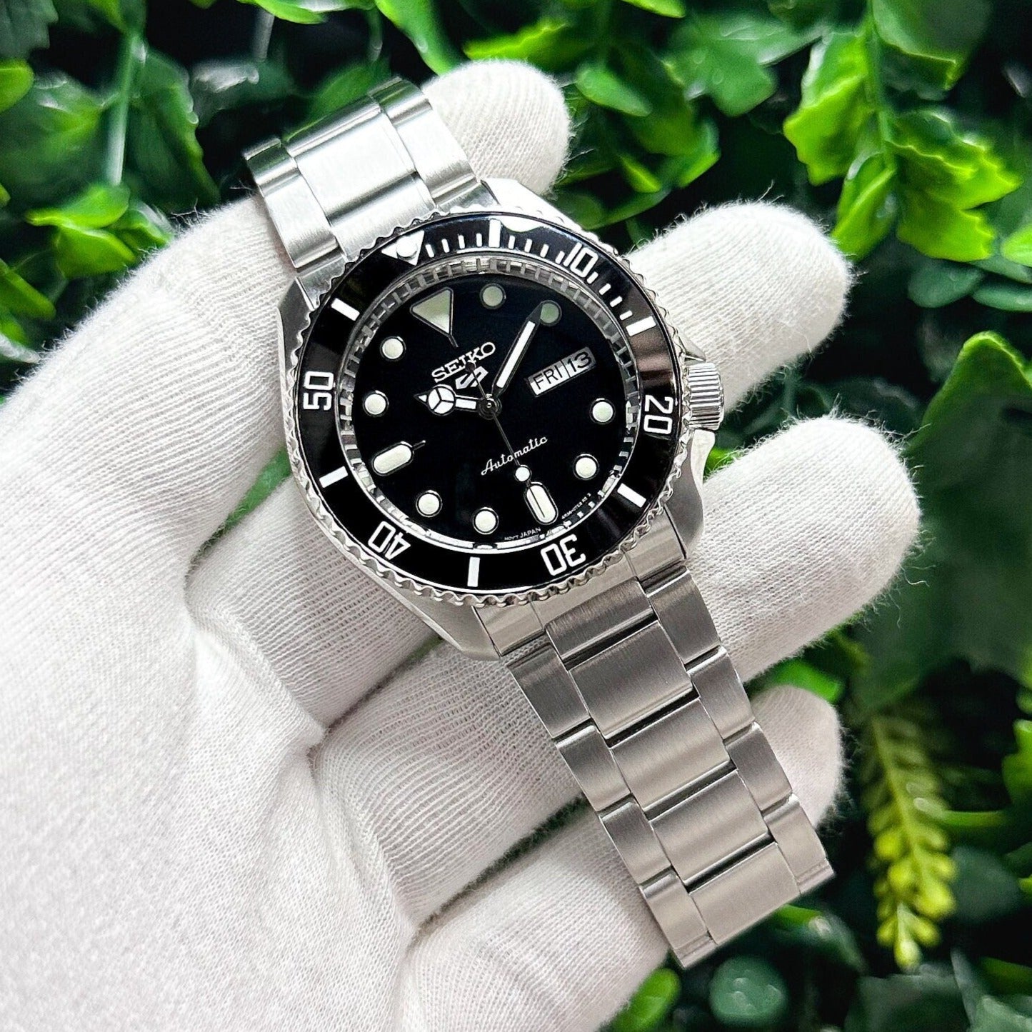 42mm "SUB" Genuine Seiko 5KX SRPD Modified Sub Style w/ Sapphire Crystal, Ceramic Bezel Insert & Stainless Bracelet