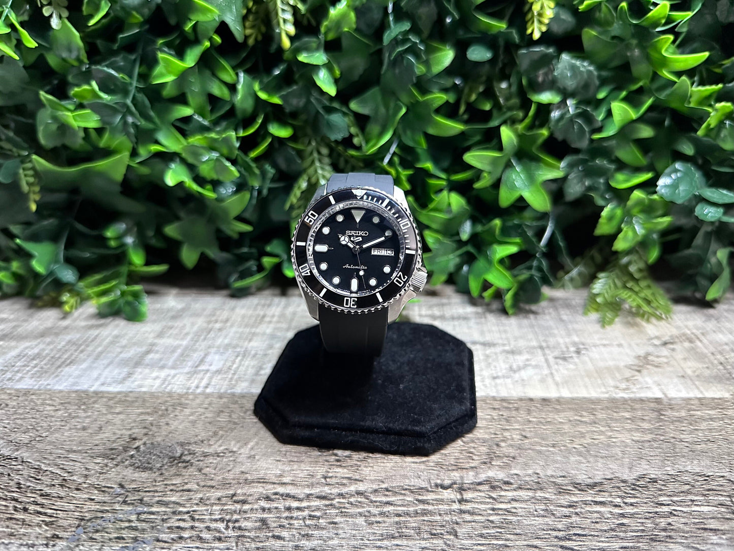 42mm "SUB" Genuine Seiko 5KX SRPD Modified Sub Style w/ Sapphire Crystal, Ceramic Bezel Insert & Rubber Strap