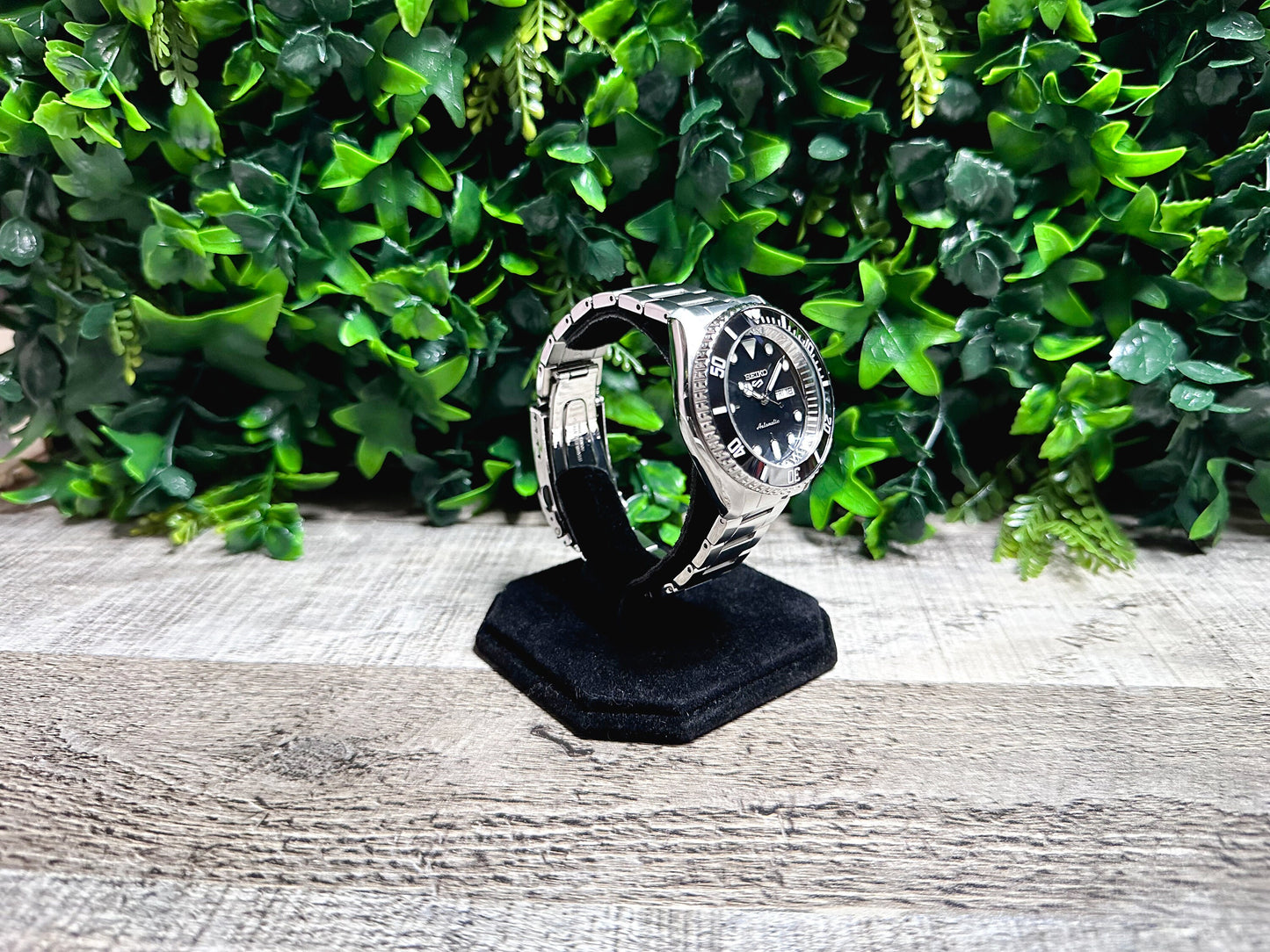 42mm "SUB" Genuine Seiko 5KX SRPD Modified Sub Style w/ Sapphire Crystal, Ceramic Bezel Insert & Stainless Bracelet