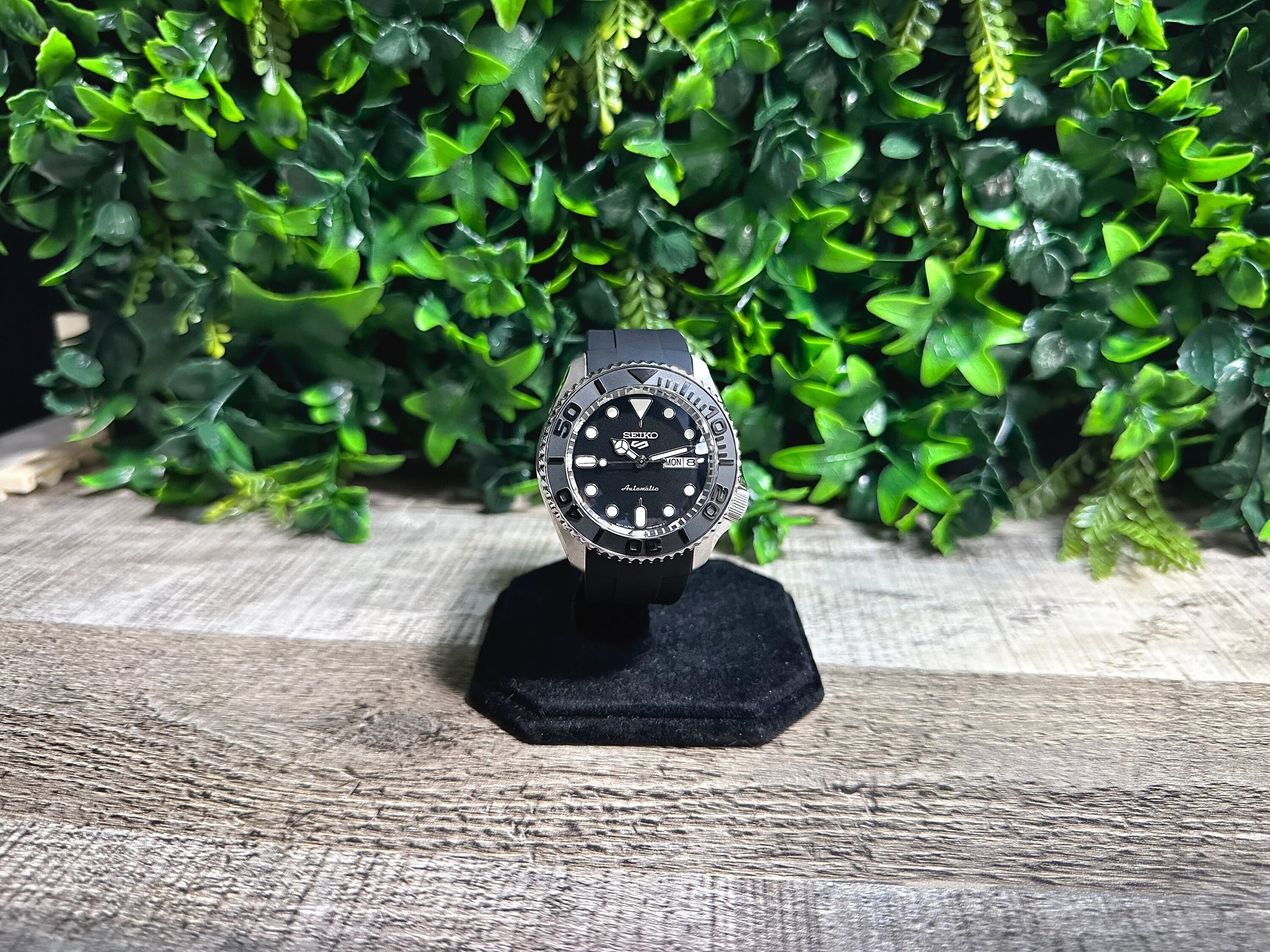 42mm "YACHT" Genuine Seiko 5KX SRPD Modified Sub Style w/ Sapphire Crystal, Ceramic Bezel Insert & Rubber Strap