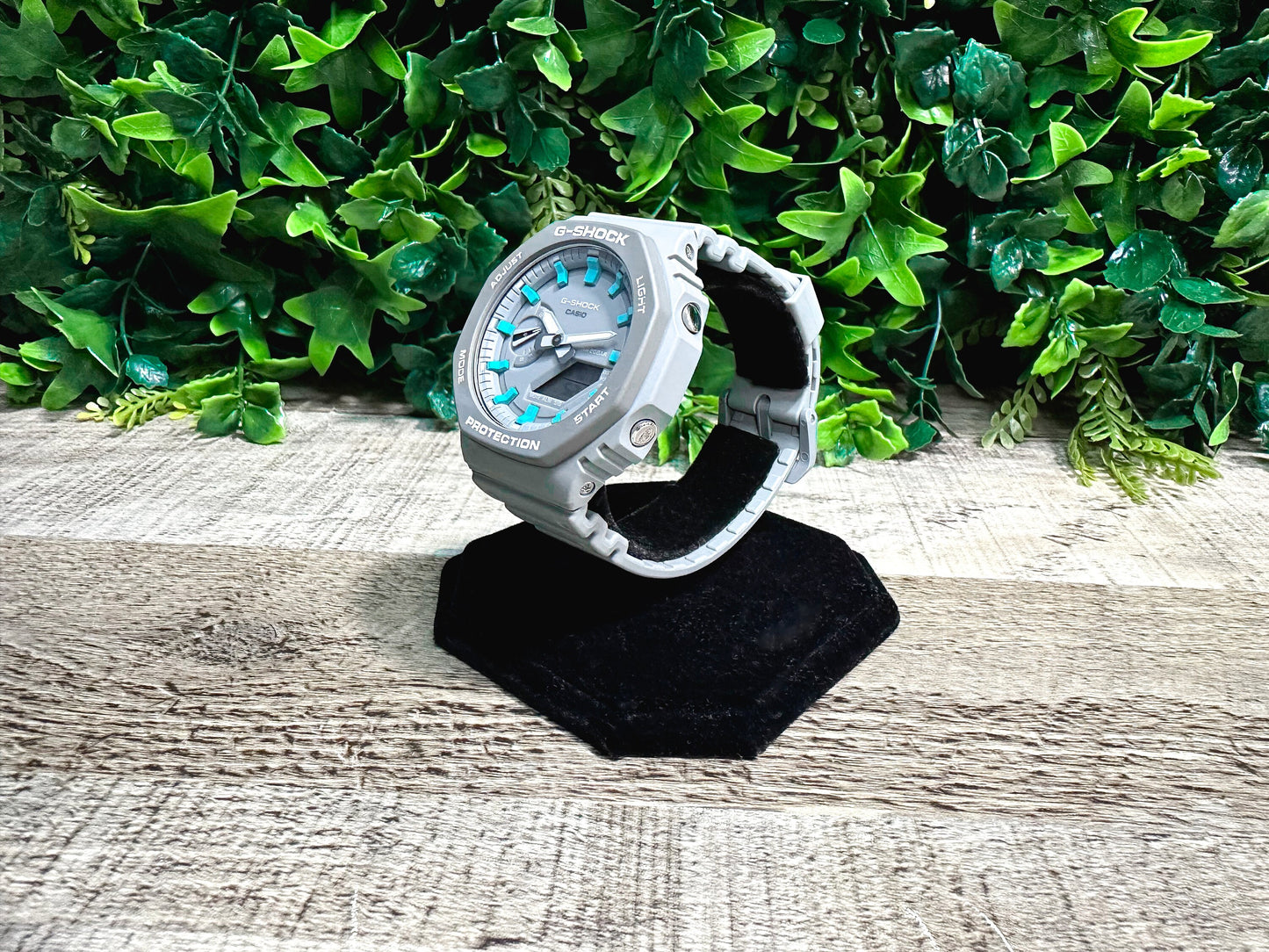 G Shock CasiOak "Cloudy Sky" - Grey/Blue Hand Painted Genuine Casio GA2100 - Optional Sapphire Crystal
