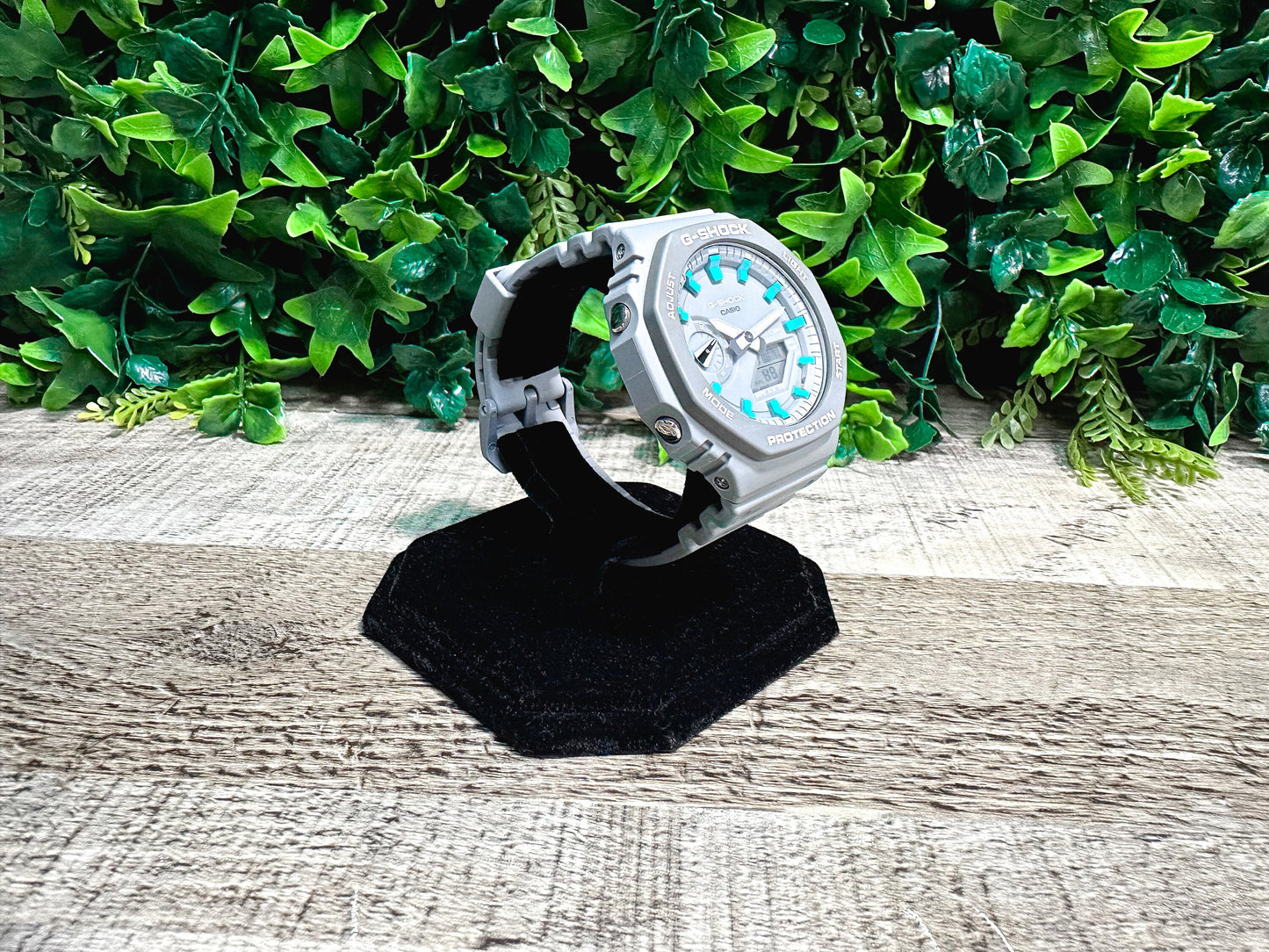 G Shock CasiOak "Cloudy Sky" - Grey/Blue Hand Painted Genuine Casio GA2100 - Optional Sapphire Crystal