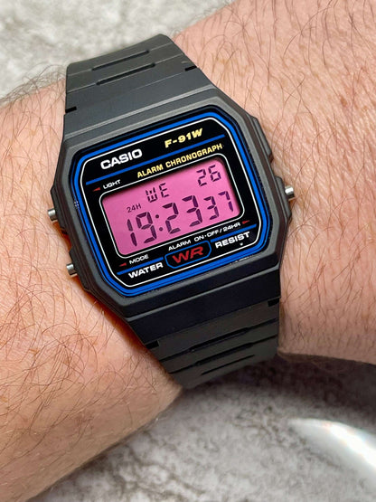 Custom Black Casio Watch with Color Screen Mod (Pick your color)