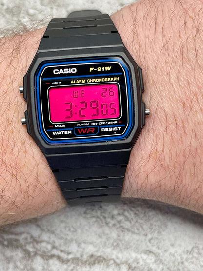 Custom Black Casio Watch with Color Screen Mod (Pick your color)