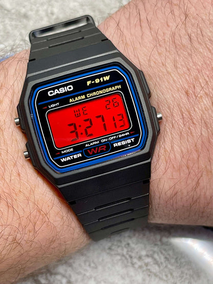 Custom Black Casio Watch with Color Screen Mod (Pick your color)