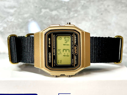 Custom Gold Casio Watch on Black Strap