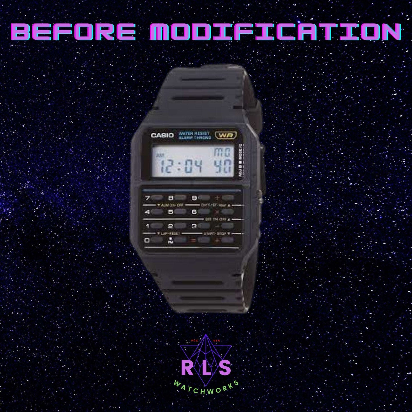 Custom Casio Calculator Watch with Color Screen Mod (Pick your color)