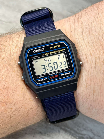 Custom Black Casio Watch on Black Strap w/ black hardware