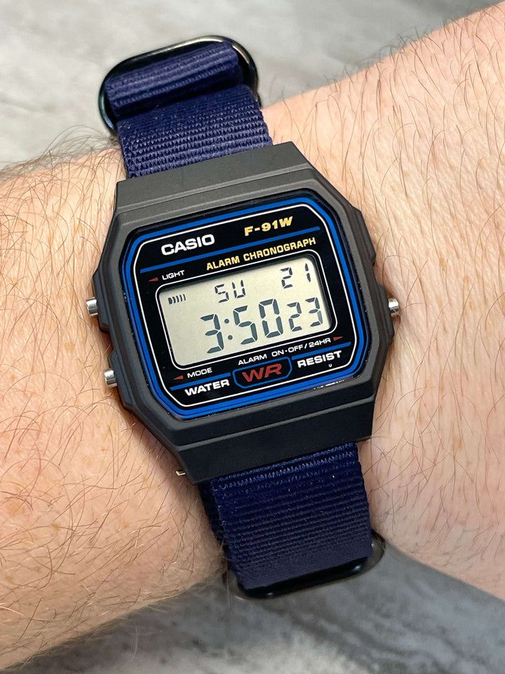 Custom Black Casio Watch on Black Strap w/ black hardware