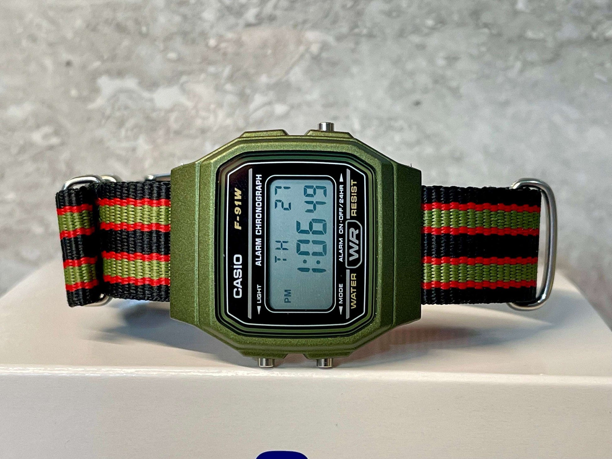 Custom Green Casio Watch on Bond Strap