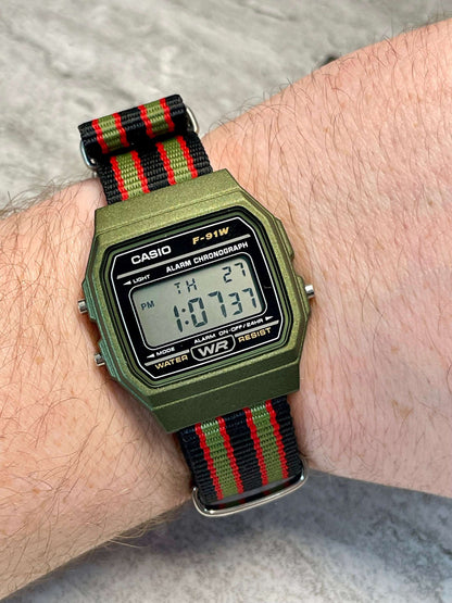 Custom Green Casio Watch on Bond Strap