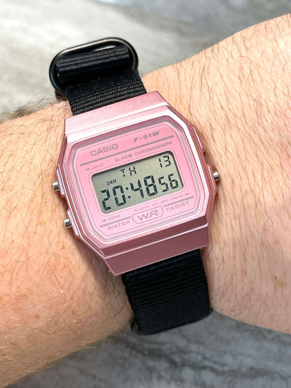 Custom Pink Casio Watch on Black Strap w/ black hardware