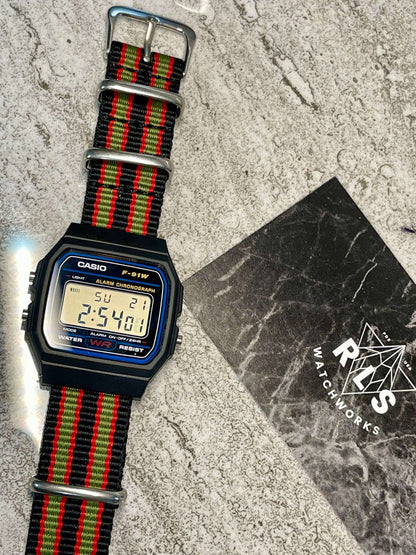 Custom Black Casio Watch on Bond Strap