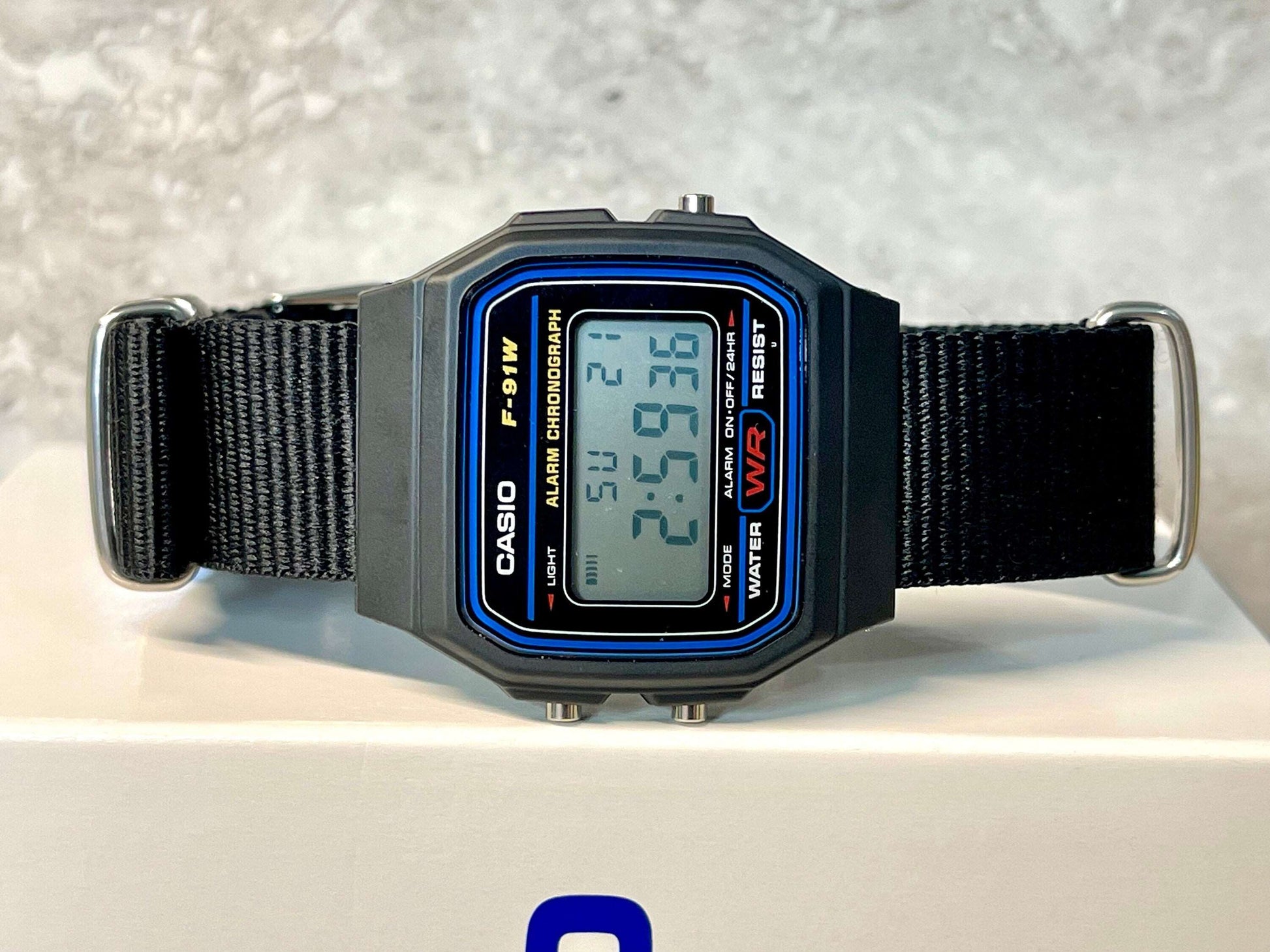 Custom Black Casio Watch on Black Strap w/ silver hardware