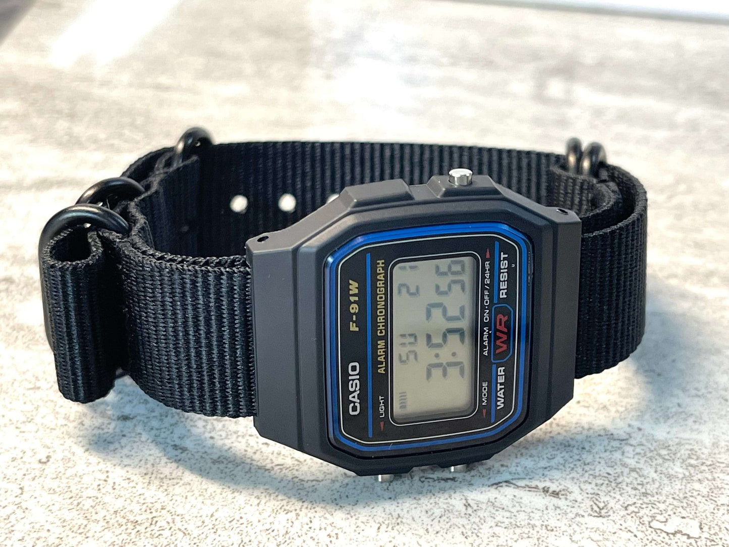 Custom Black Casio Watch on Black Strap w/ black hardware