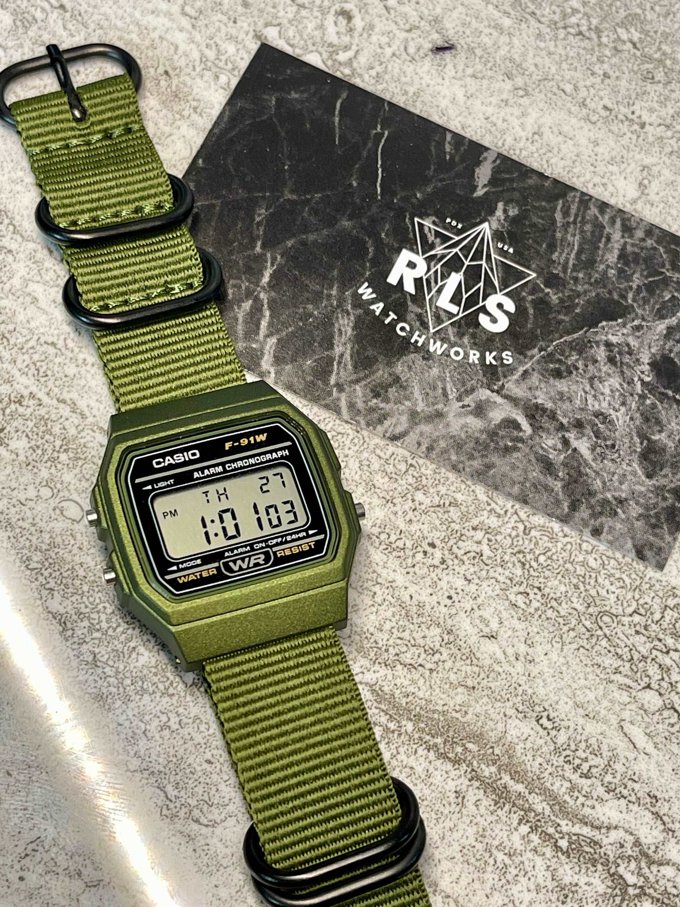 Casio f91 outlet green