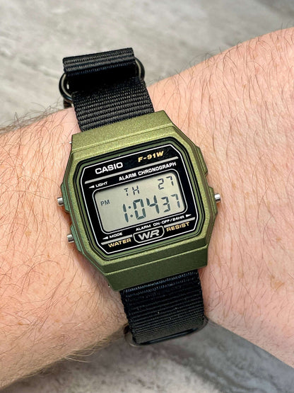 Custom Green Casio Watch on Black Strap w/ black hardware