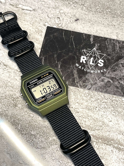 Custom Green Casio Watch on Black Strap w/ black hardware