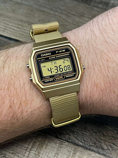 Custom Gold Casio Watch on Gold Strap