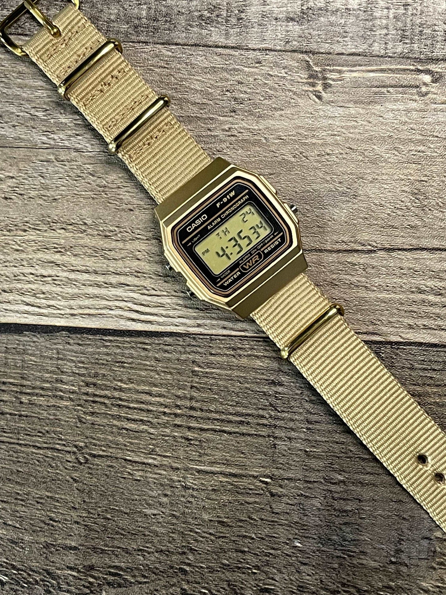 Custom Gold Casio Watch on Gold Strap