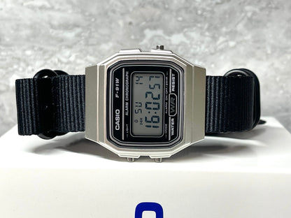 Custom Silver and black Casio Watch on Black Strap w/ black hardware