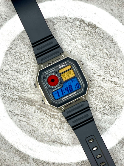 Custom Silver Casio World Time Watch with Color Screen Mod (Pick your colors)