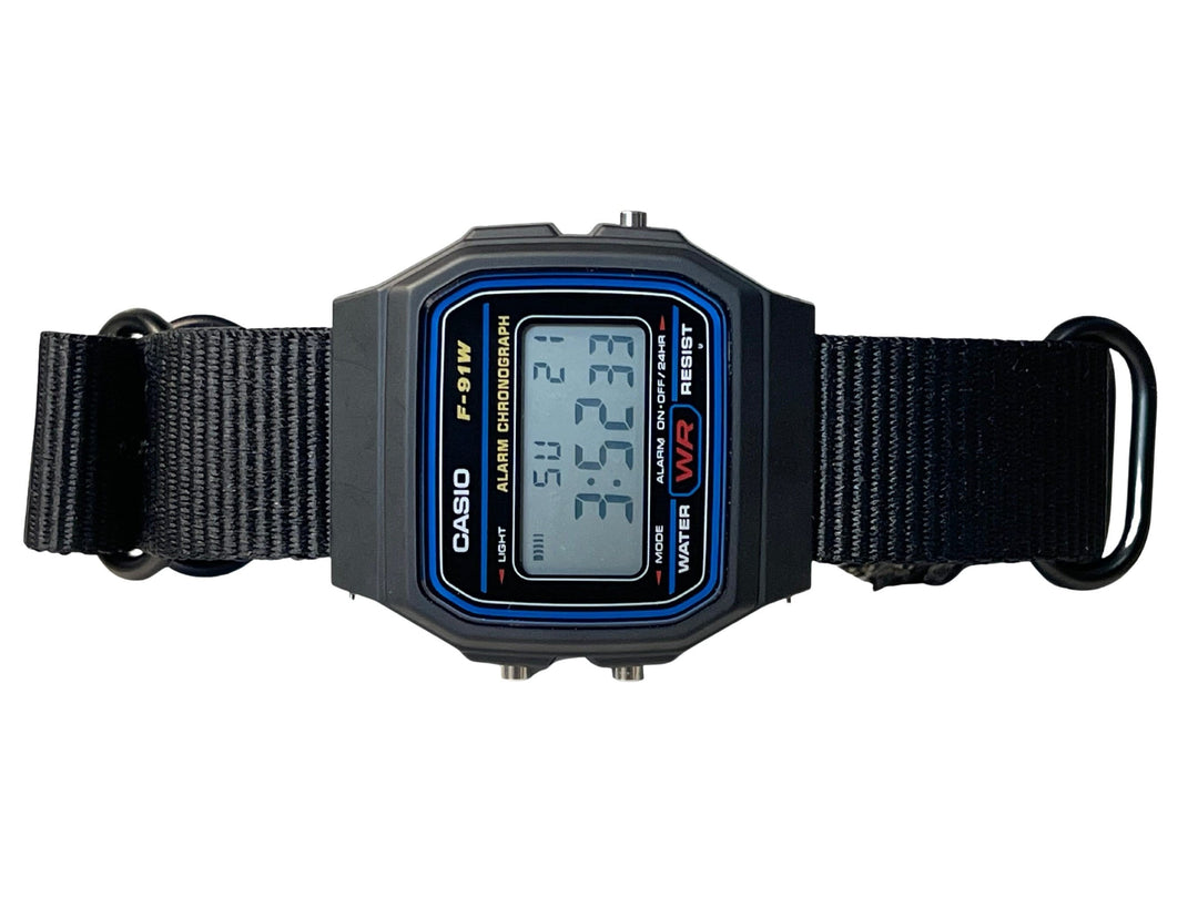 Custom Black Casio Watch on Black Strap w/ black hardware