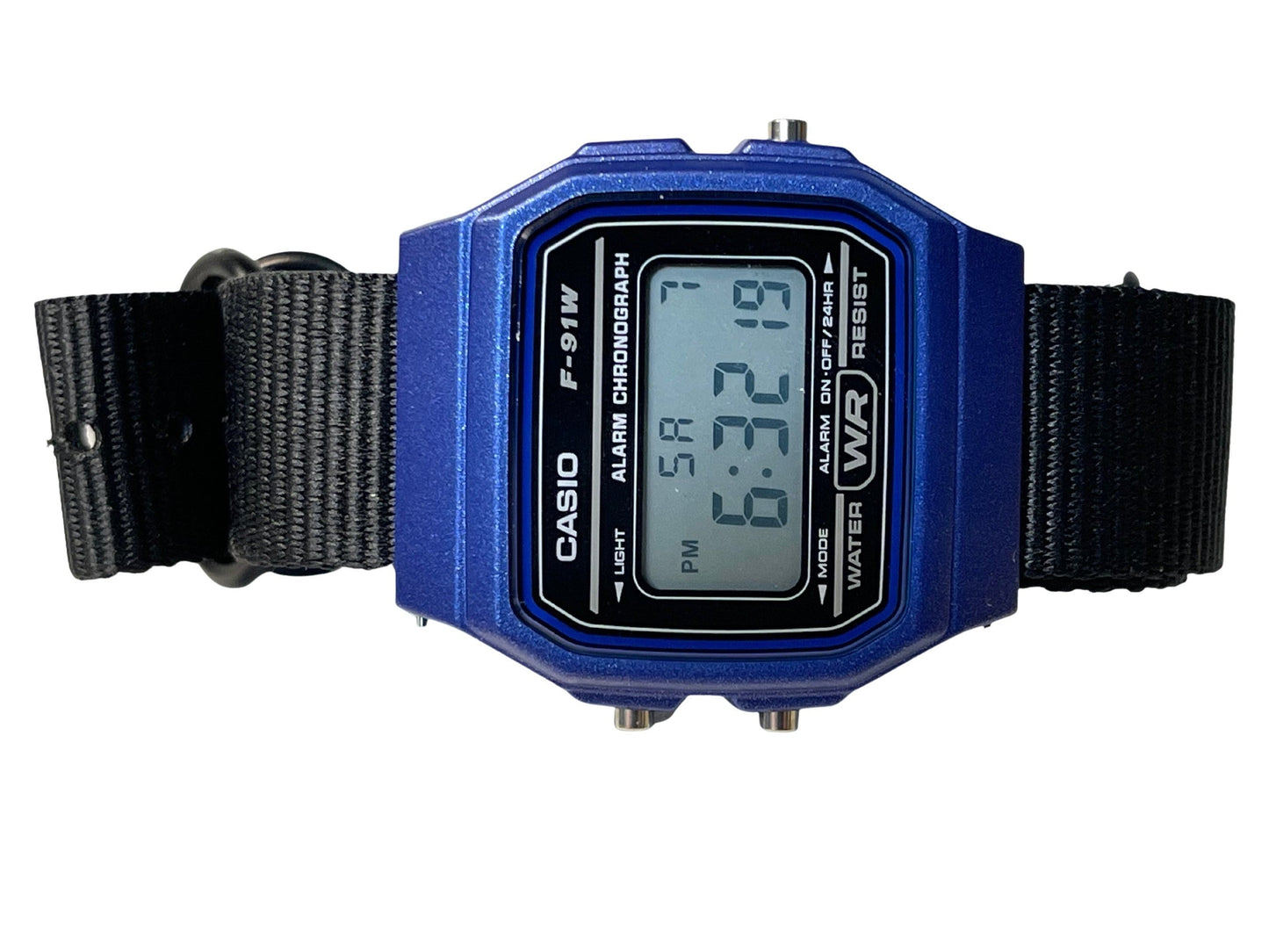 Custom Blue Casio Watch on Black Strap w/ black hardware