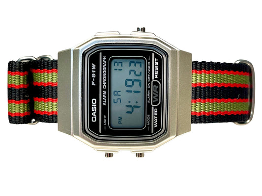 Custom Silver and black Casio Watch on Bond Strap