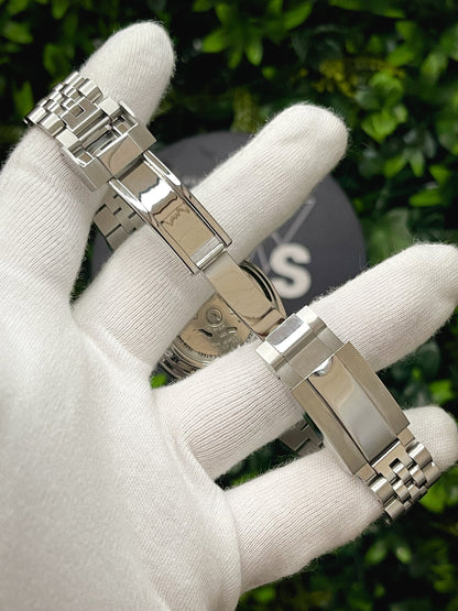 The "SNXSJUST" Genuine Seiko SNXS Modified (Silver Dial)  DJ Homage  w/ Sapphire Crystal, Fluted Bezel, and Jublee style Bracelet
