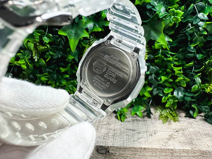 G-Shock CasiOak "Sky Blue Jelly" - Clear/Blue Hand Painted Genuine Casio GA2100 - Carbon Core Protection - Optional Sapphire Crystal