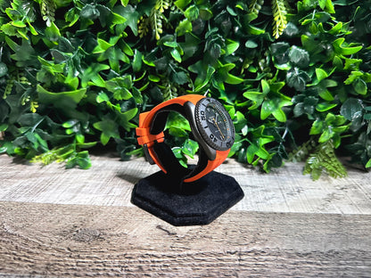 42mm "BLACKOUT/ORANGE" Genuine Seiko 5KX SRPD Modified Yacht Style w/ Sapphire Crystal & Ceramic Bezel Insert
