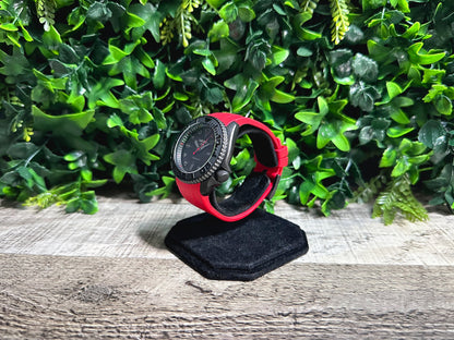 42mm "BLACKOUT/RED" Genuine Seiko 5KX SRPD Modified Yacht Style w/ Sapphire Crystal & Ceramic Bezel Insert